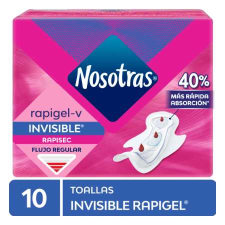 TOALLA NOSOTRAS INVISIBLE RAPIGEL 10 TOALLAS