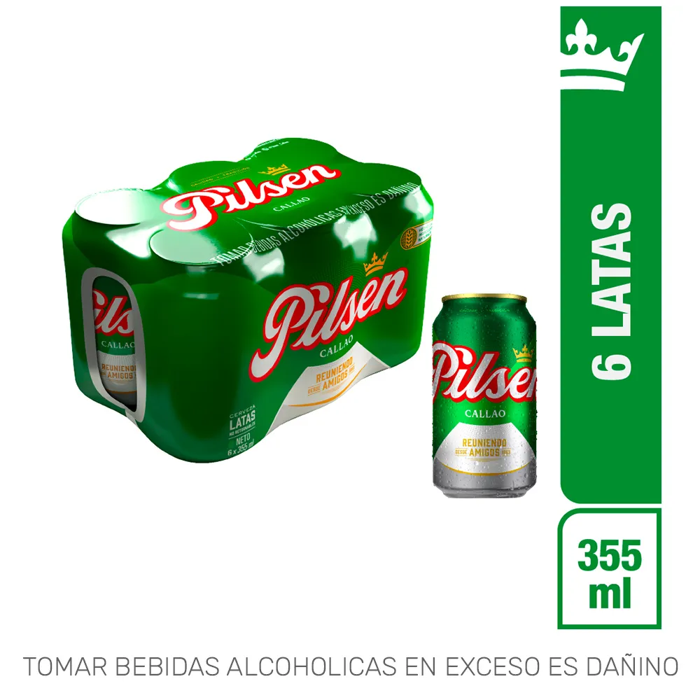 SIXPACK PILSEN CERVEZA 355ML LATA