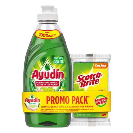 AYUDIN LIQ LIMON 300ML+ESPONJA