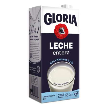 GLORIA UHT ENTERA X 946ML TTP LECHE AZUL CAJA